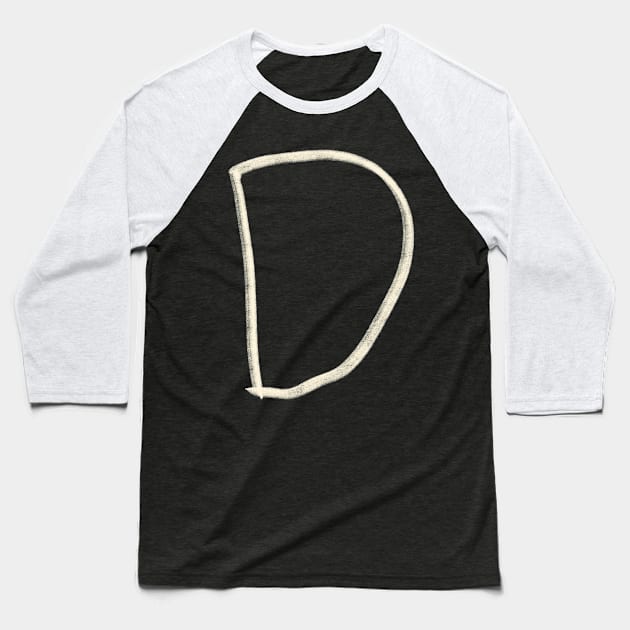 Hand Drawn Letter D Baseball T-Shirt by Saestu Mbathi